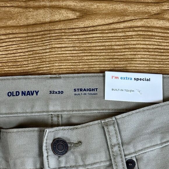 Old Navy Straight Built-In Flex Jeans Men’s Size 32x30 NWT Tan Khaki - Picture 14 of 16